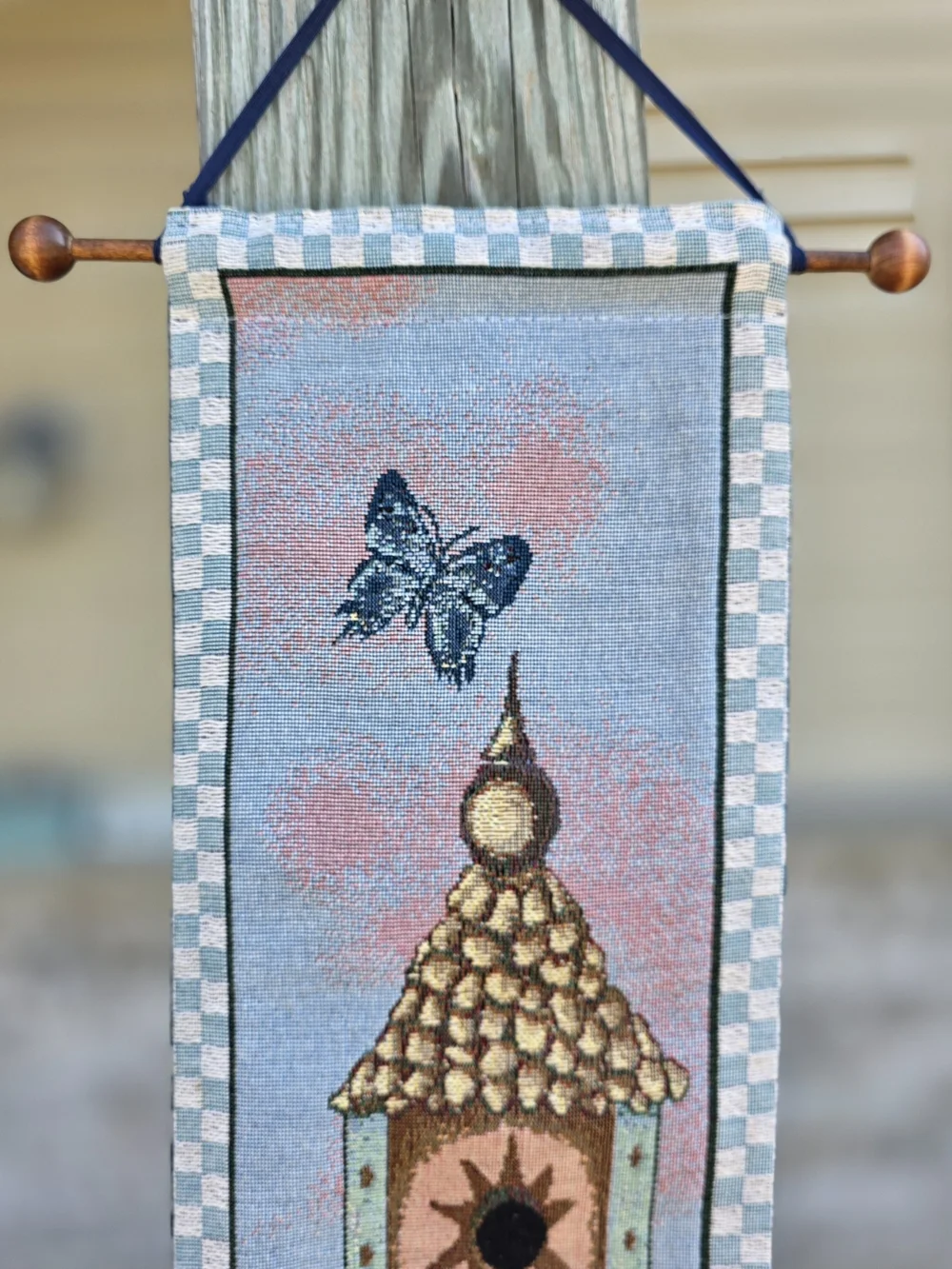 Manual Woodworkers & Weavers Home Tweet Home Bell Pull Wall Hanging Birdhouse